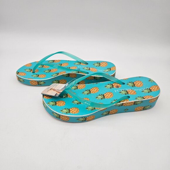 Vionic Beach Noosa Platform Flip Flops Pineapples Womens Sz 10 NEW - Picture 3 of 7